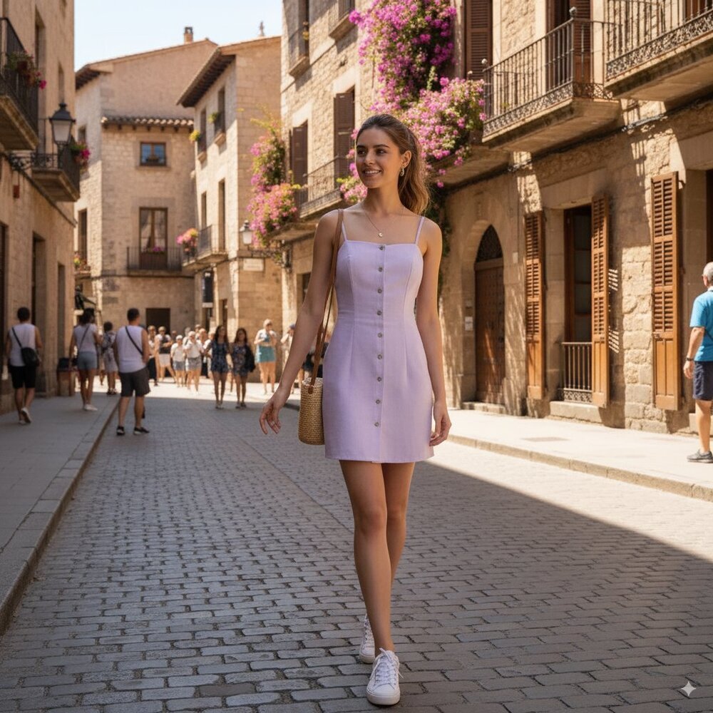 The Fifth Label Lilac Button-Front Mini Dress